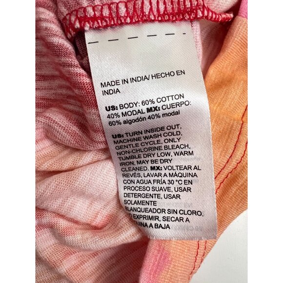 Chico's Cotton Slub Rio Sunset Henley Tee Top Sunset Peach Size 3 XL - Picture 7 of 10